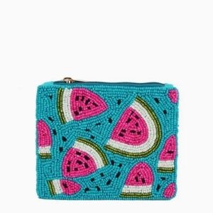 #93351 Trendy Chic Fabulous WATERMELON  Beaded Coin or Lipstick Purse Pouch
